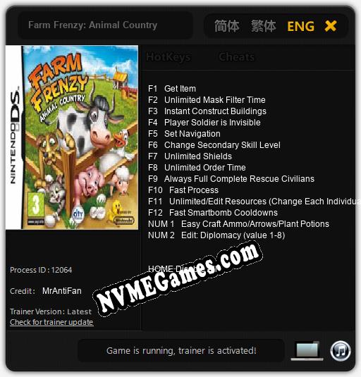 Treinador liberado para Farm Frenzy: Animal Country [v1.0.4]