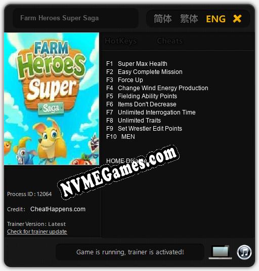 Farm Heroes Super Saga: Cheats, Trainer +10 [CheatHappens.com]