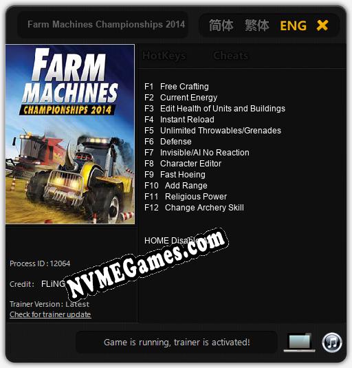 Treinador liberado para Farm Machines Championships 2014 [v1.0.6]