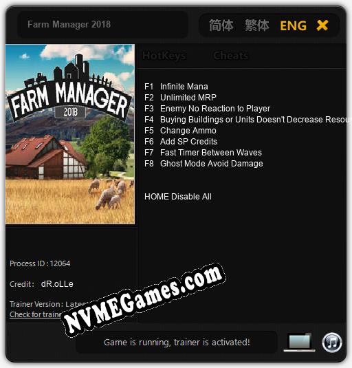 Farm Manager 2018: Treinador (V1.0.28)