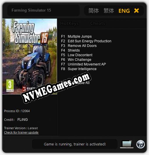 Farming Simulator 15: Trainer +8 [v1.4]