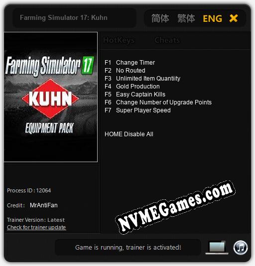 Farming Simulator 17: Kuhn: Cheats, Trainer +7 [MrAntiFan]