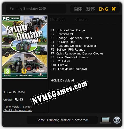 Farming Simulator 2009: Treinador (V1.0.51)