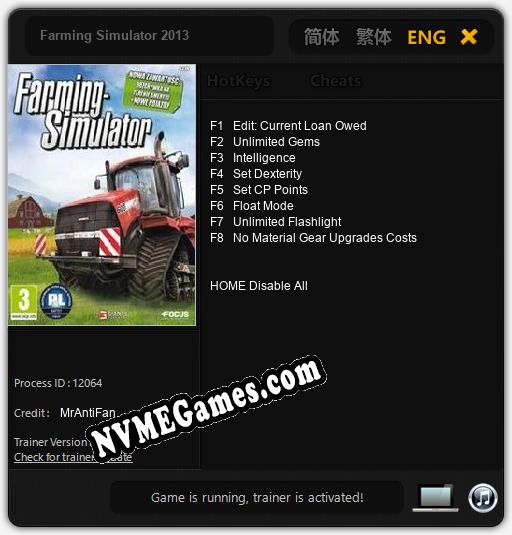 Farming Simulator 2013: Trainer +8 [v1.3]