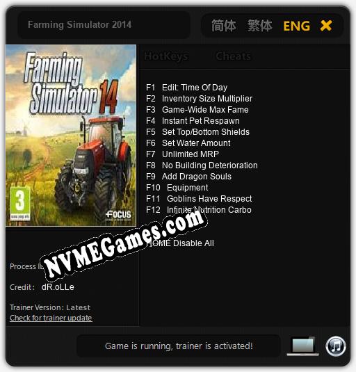 Farming Simulator 2014: Cheats, Trainer +12 [dR.oLLe]