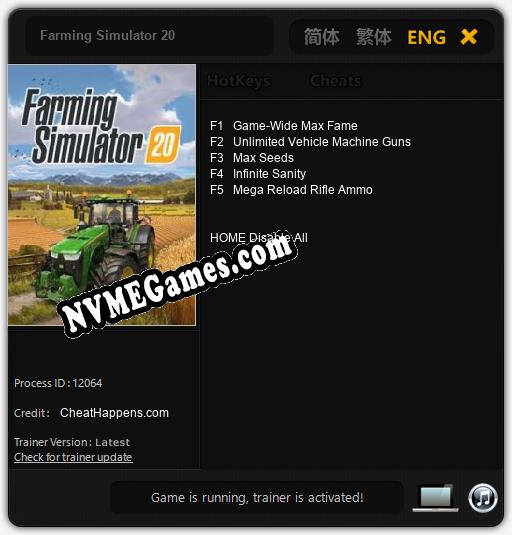 Farming Simulator 20: Cheats, Trainer +5 [CheatHappens.com]