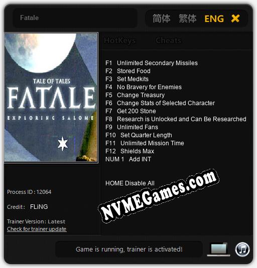 Fatale: Cheats, Trainer +13 [FLiNG]