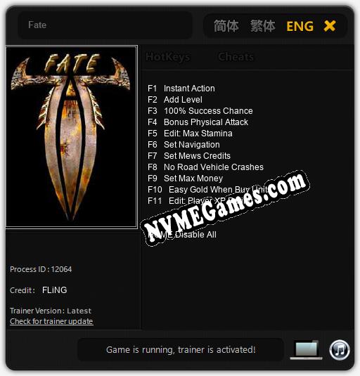 Treinador liberado para Fate [v1.0.1]