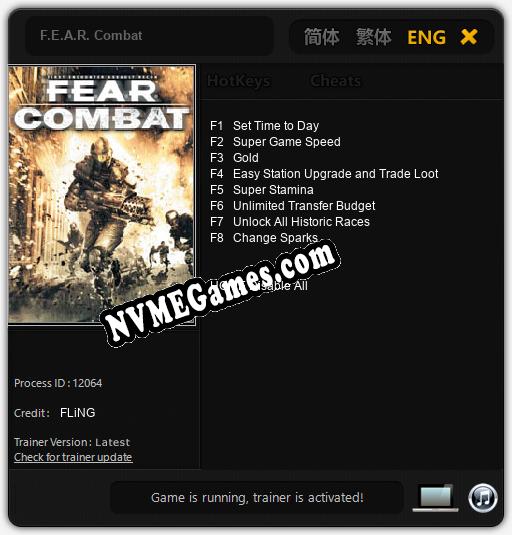 F.E.A.R. Combat: Trainer +8 [v1.3]