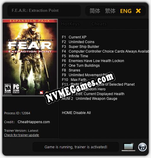 F.E.A.R.: Extraction Point: Trainer +14 [v1.6]