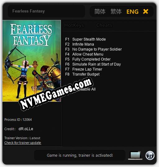 Fearless Fantasy: Cheats, Trainer +8 [dR.oLLe]