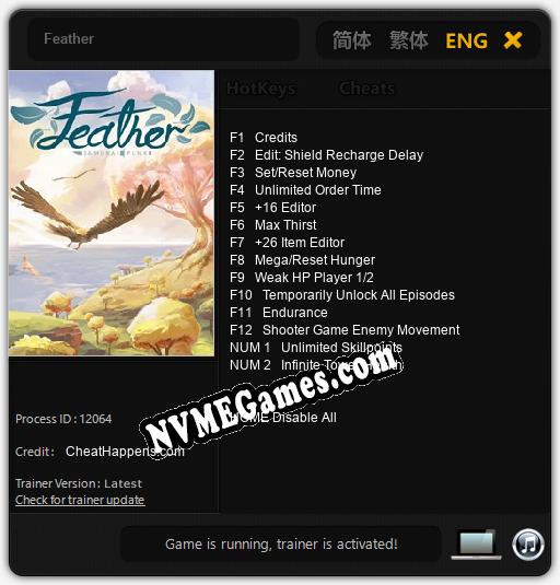 Feather: Trainer +14 [v1.5]