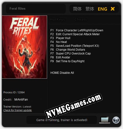 Feral Rites: Trainer +9 [v1.3]