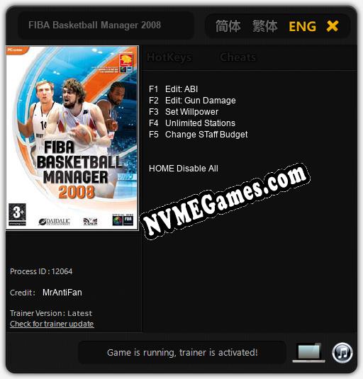 Treinador liberado para FIBA Basketball Manager 2008 [v1.0.2]