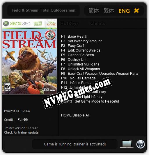 Treinador liberado para Field & Stream: Total Outdoorsman Challenge [v1.0.3]