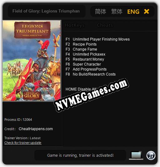 Field of Glory: Legions Triumphant: Cheats, Trainer +8 [CheatHappens.com]