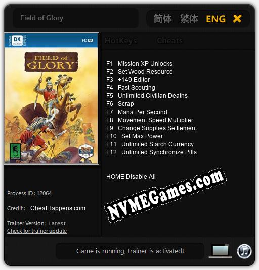 Field of Glory: Cheats, Trainer +12 [CheatHappens.com]