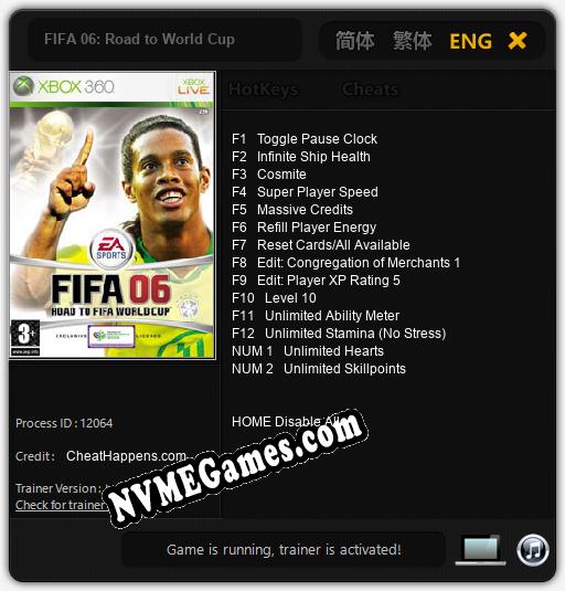 FIFA 06: Road to World Cup: Trainer +14 [v1.2]