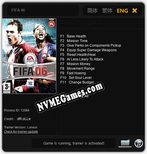 FIFA 06: Trainer +11 [v1.9]