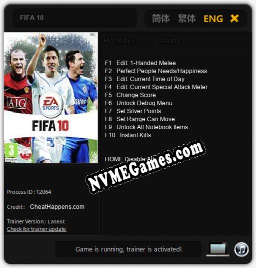 FIFA 10: Trainer +10 [v1.5]