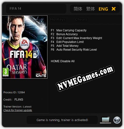 Treinador liberado para FIFA 14 [v1.0.1]