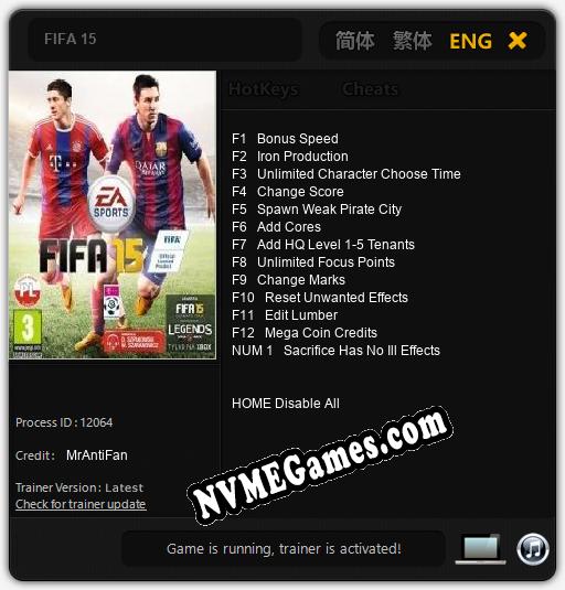 FIFA 15: Cheats, Trainer +13 [MrAntiFan]