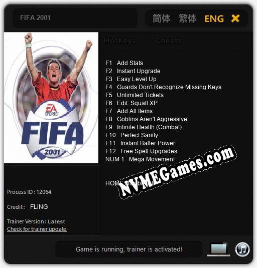 Treinador liberado para FIFA 2001 [v1.0.3]