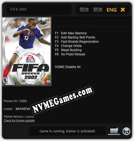 Treinador liberado para FIFA 2002 [v1.0.6]