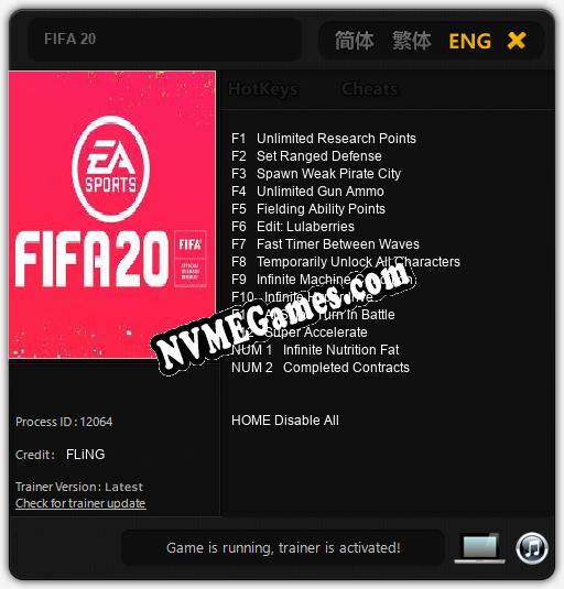 FIFA 20: Cheats, Trainer +14 [FLiNG]