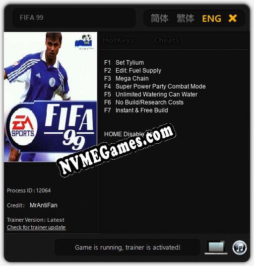 FIFA 99: Trainer +7 [v1.7]