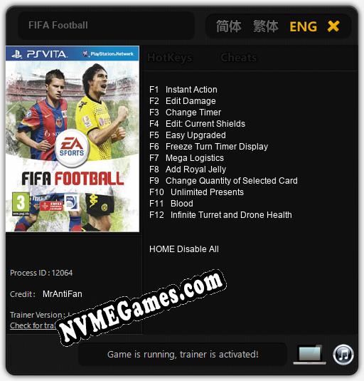 FIFA Football: Cheats, Trainer +12 [MrAntiFan]