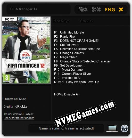 Treinador liberado para FIFA Manager 12 [v1.0.5]