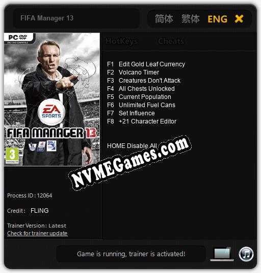 FIFA Manager 13: Cheats, Trainer +8 [FLiNG]