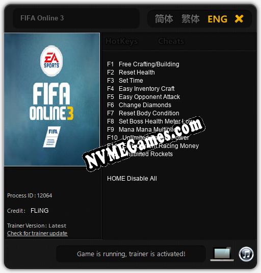 FIFA Online 3: Cheats, Trainer +12 [FLiNG]