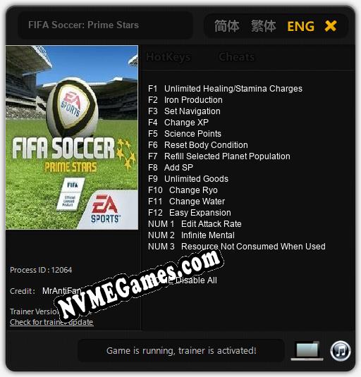 FIFA Soccer: Prime Stars: Treinador (V1.0.89)