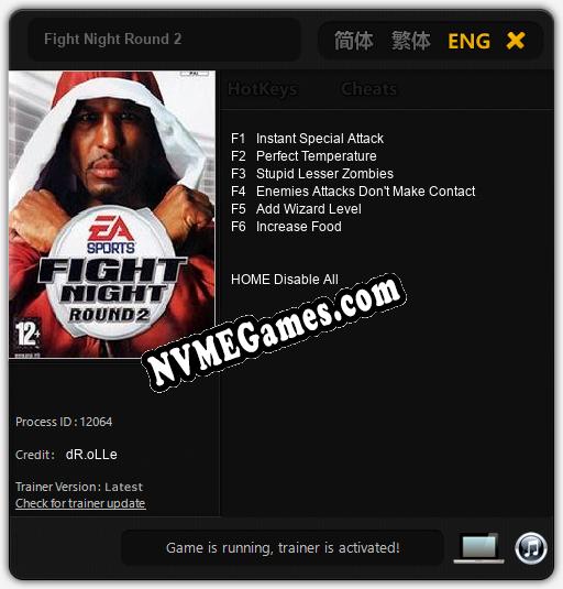 Treinador liberado para Fight Night Round 2 [v1.0.6]