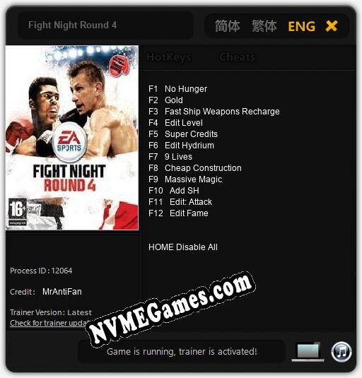 Treinador liberado para Fight Night Round 4 [v1.0.1]