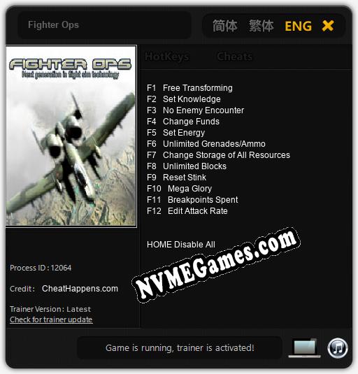 Fighter Ops: Cheats, Trainer +12 [CheatHappens.com]