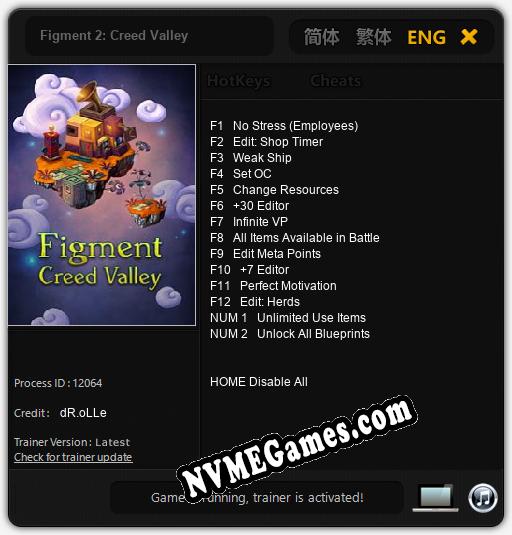 Figment 2: Creed Valley: Cheats, Trainer +14 [dR.oLLe]