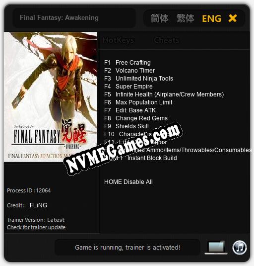 Final Fantasy: Awakening: Cheats, Trainer +13 [FLiNG]