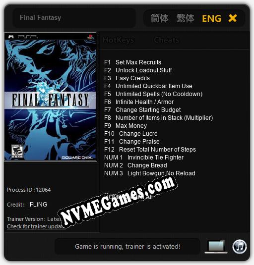 Final Fantasy: Cheats, Trainer +15 [FLiNG]