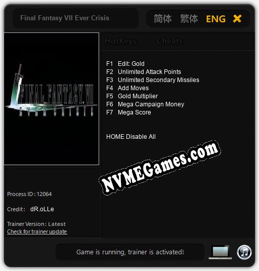 Final Fantasy VII Ever Crisis: Treinador (V1.0.83)