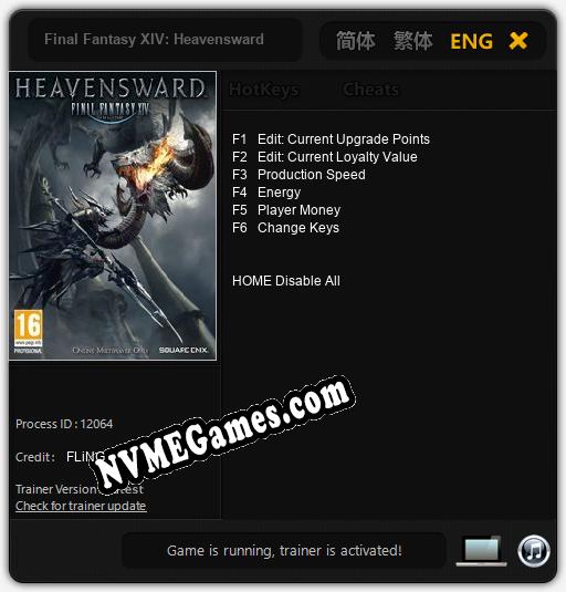 Final Fantasy XIV: Heavensward: Treinador (V1.0.71)