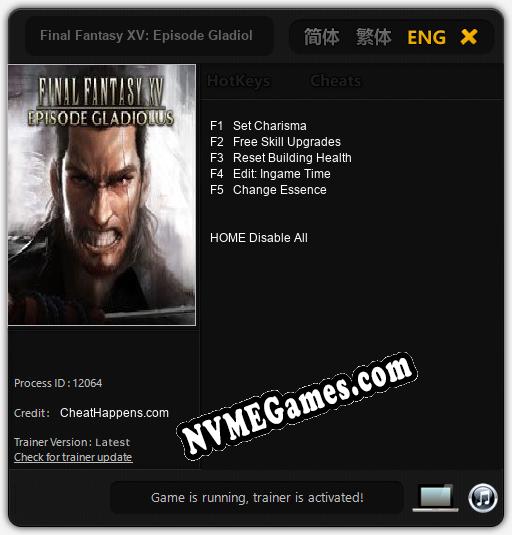 Final Fantasy XV: Episode Gladiolus: Treinador (V1.0.8)