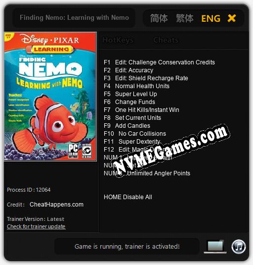 Finding Nemo: Learning with Nemo: Treinador (V1.0.80)