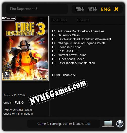 Fire Department 3: Trainer +9 [v1.2]