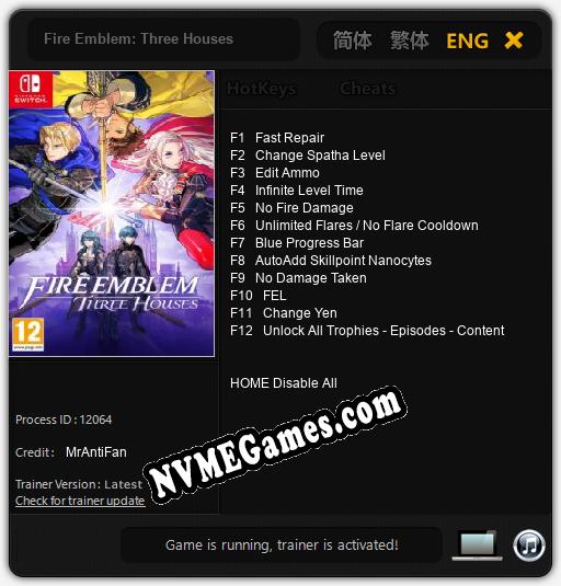 Treinador liberado para Fire Emblem: Three Houses [v1.0.1]