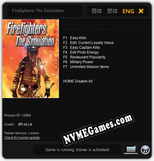 Firefighters: The Simulation: Cheats, Trainer +7 [dR.oLLe]