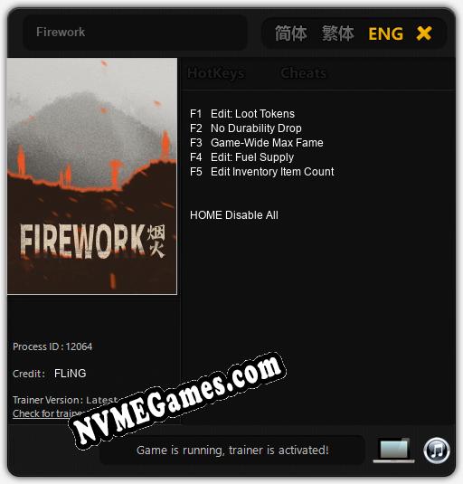 Firework: Cheats, Trainer +5 [FLiNG]