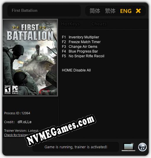 First Battalion: Trainer +5 [v1.8]